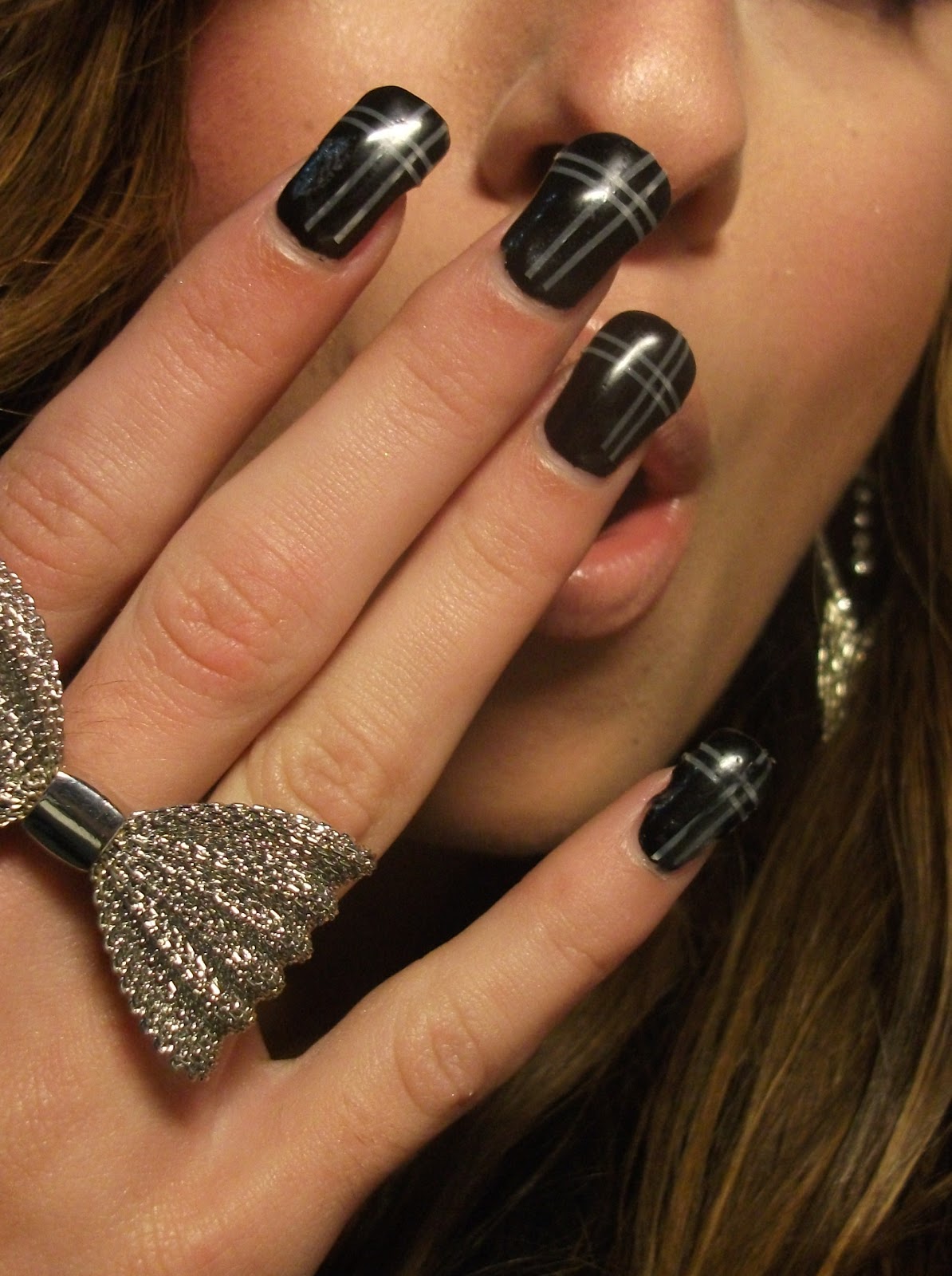 new years nails black