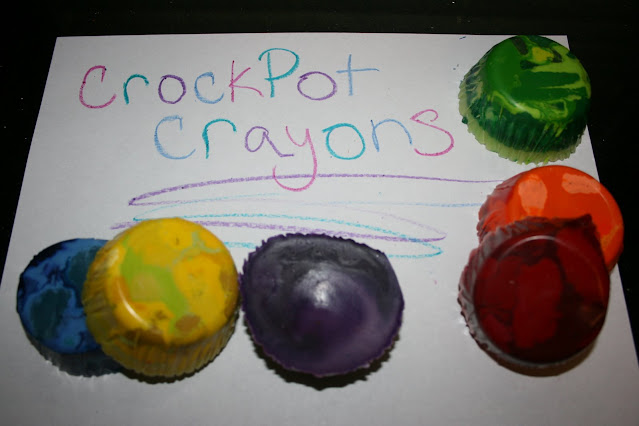 crayons melted in crockpot slow cooker activity