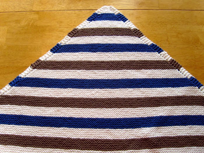 Red Earth Knitting Striped Diagonal Baby Blanket
