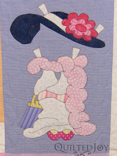 Paper Doll Applique Quilt with quilting by Angela Huffman - QuiltedJoy.com