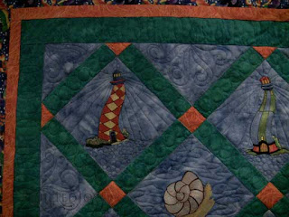 Fay's Lighthouse Quilt, quilted by Angela Huffman