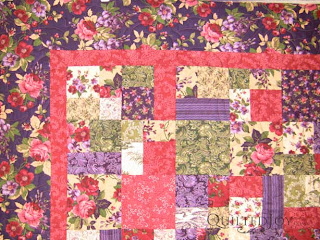 Becky's Purple Floral Quilt, quilted by Angela Huffman