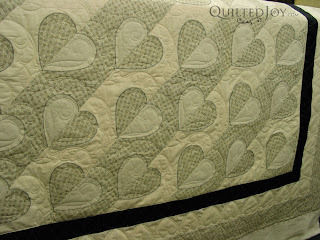 Madeira Hearts Wedding Gift Quilt with custom quilting by Angela Huffman - QuiltedJoy.com