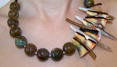 (Item # A7) Jasper Shell Necklace - $75