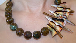 Rainbow Jasper & Cone Shells Necklace - $95