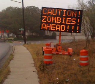 sign hacker broadcasts zombie warnings