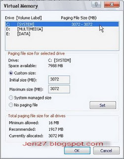 Cara Mengatur Virtual Memori 2