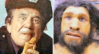 Joe E. Ross versus artist's conception of a neanderthal
