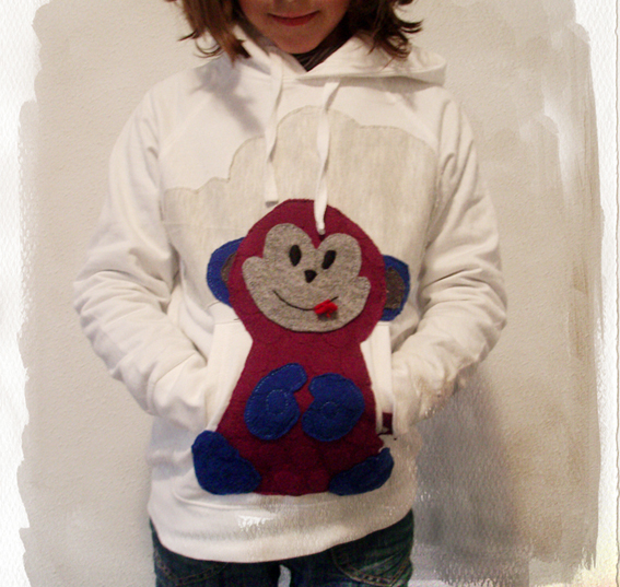 elcuadernodeideas Sudadera niño/a con mono elcuadernodeideas Sudadera niño/a con mono