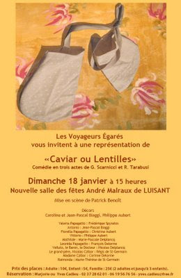 Caviar ou Lentilles - Salle André Malraux - Luisant