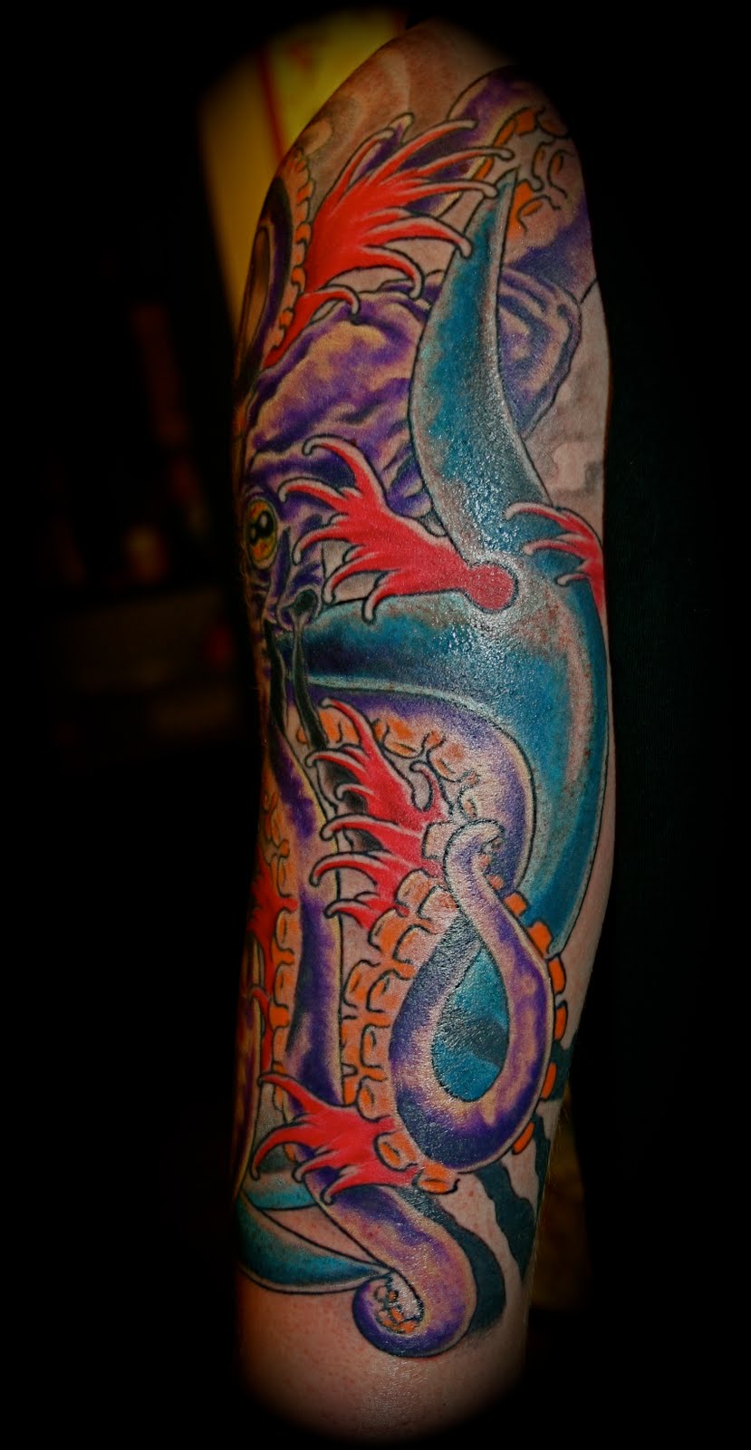 Miss Kitty...Tattoos, Art and Happenings Kyle's Shark Vs. Octopus Tattoo