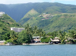 Leaving the marina in Tahiti