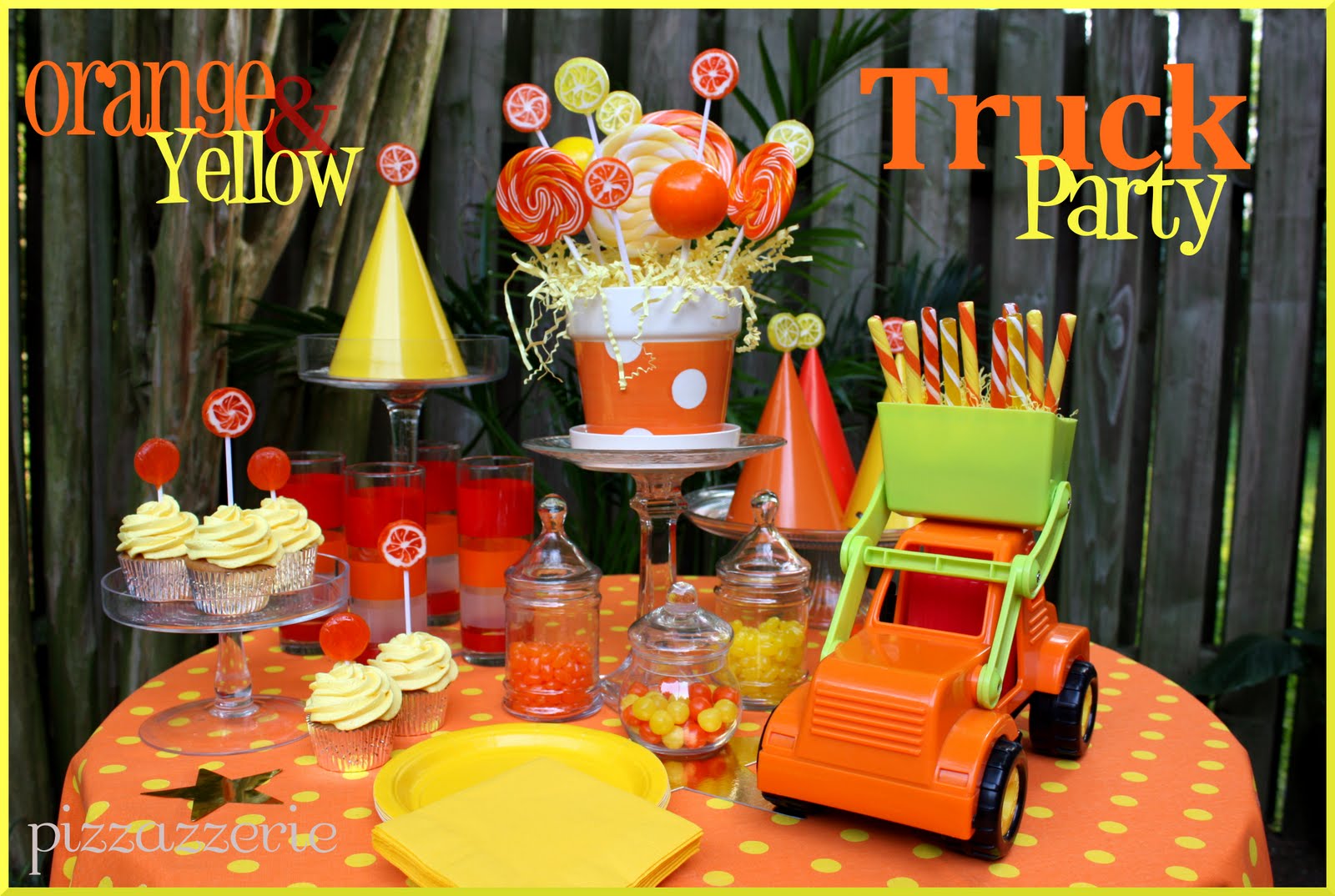 Kara s Party Ideas Yellow Orange Truck Party Kara s Party Ideas