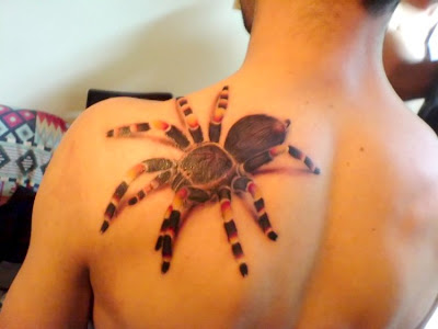 amazing tattoo. 3D spider tattoo at the