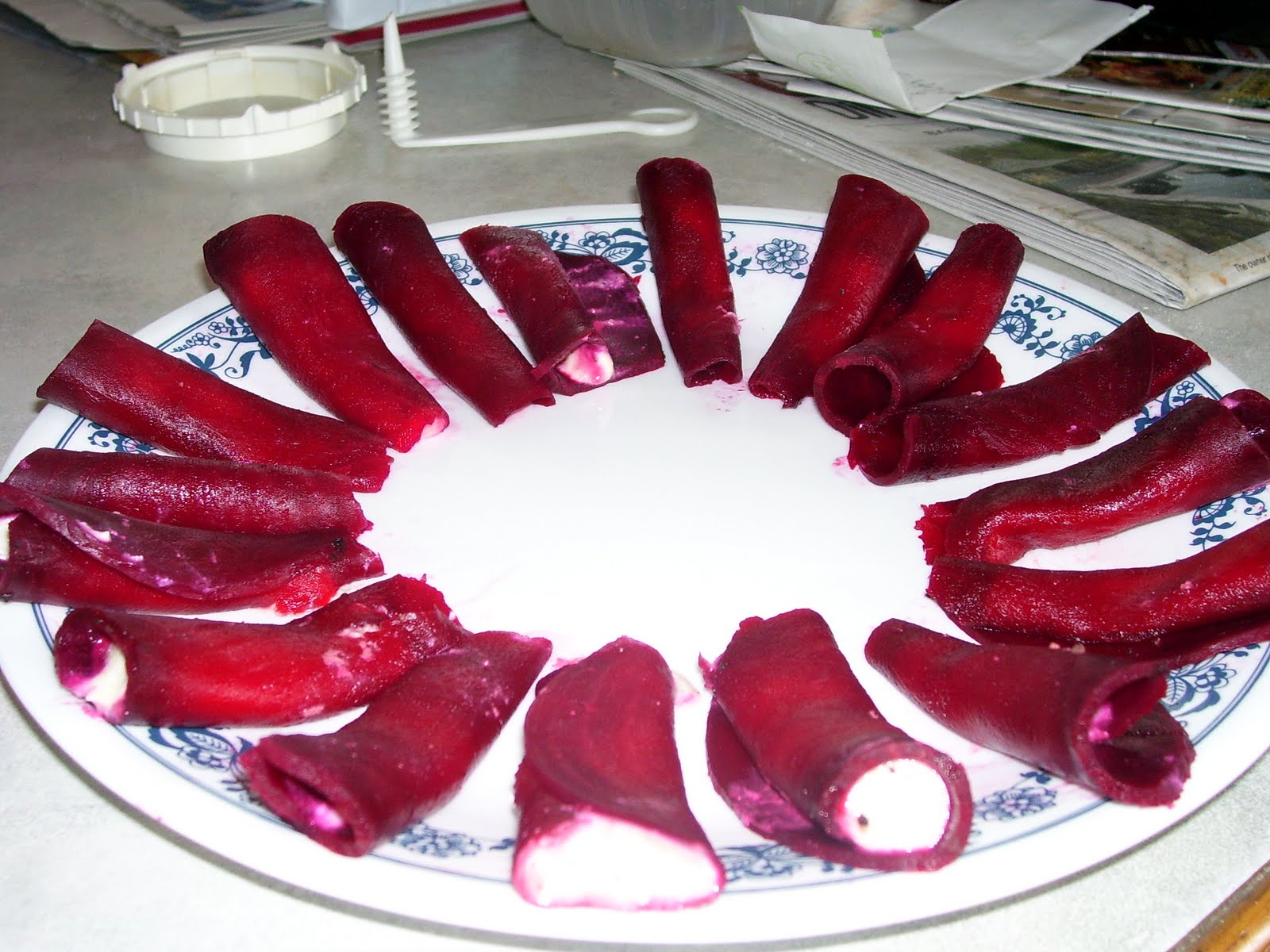 Vegantastic Culinary Adventures Tempura Beet Rollatini with Balsamic