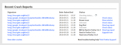 new about:crashes