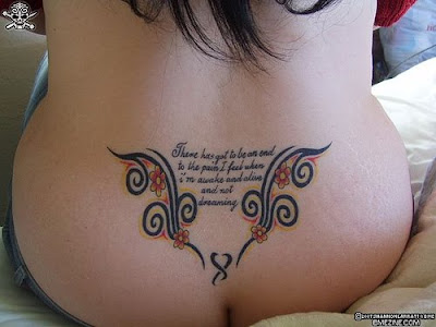 Sexy and Hot girls lower back with Fairy Tattoo Designs