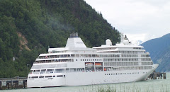 One of the cruise ships docked in Skagway