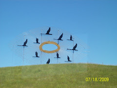 Metal art on a hill in North Dakota