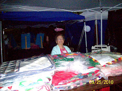 Mama with her quilts