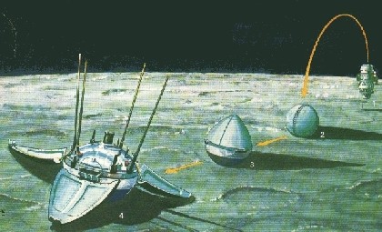Image result for luna 9 moon landing