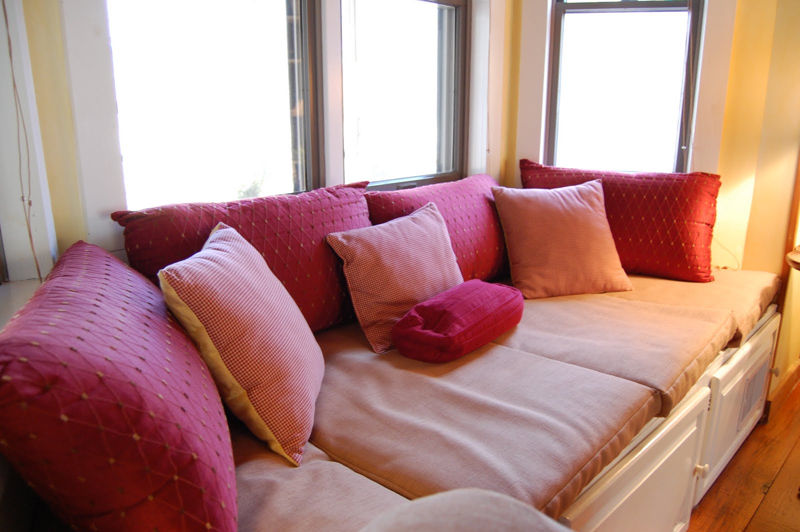 Upcycled Window Seat Cushions