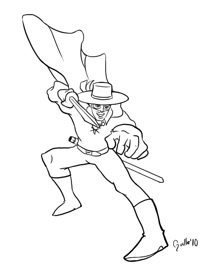 zorro coloring pages free - photo #18