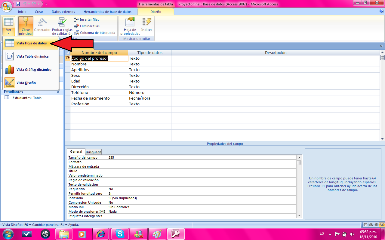 Easy Access 2007: Tablas de datos.