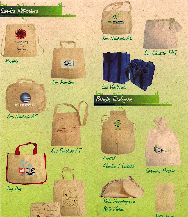 Linha de sacolas em loninha e Nylon 600