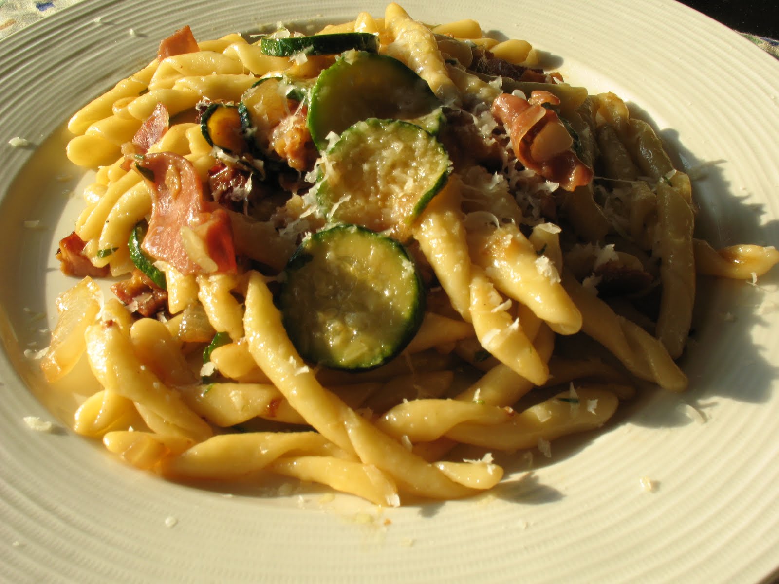 Anna's Table Strozzapreti Pasta with Prosciutto and Zucchini