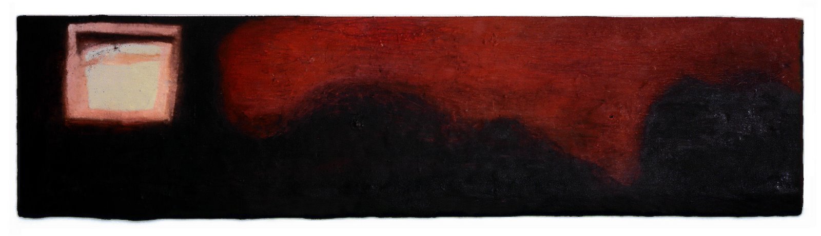 Light, 2002. oil & mixed media on hardboard. 34.3 x 132 x 5 cm