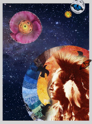 sacred teacher, native indian mysticsaint collage