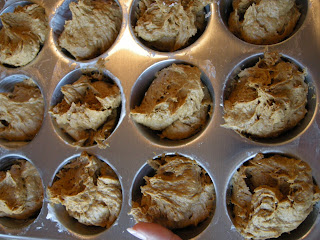 Add batter to greased muffin cups.