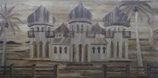 Lukisan Unik Masjid Karya Yuspiar Lukas Bahan Gedebok Batang Pisang