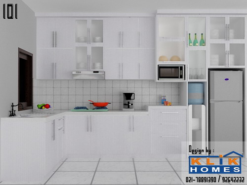 Harga Kitchen  Set  Kitchen  Set  Dengan Tema Warna  Putih 