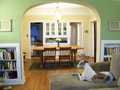 These after pics include the canine addition to the regal looking apartment