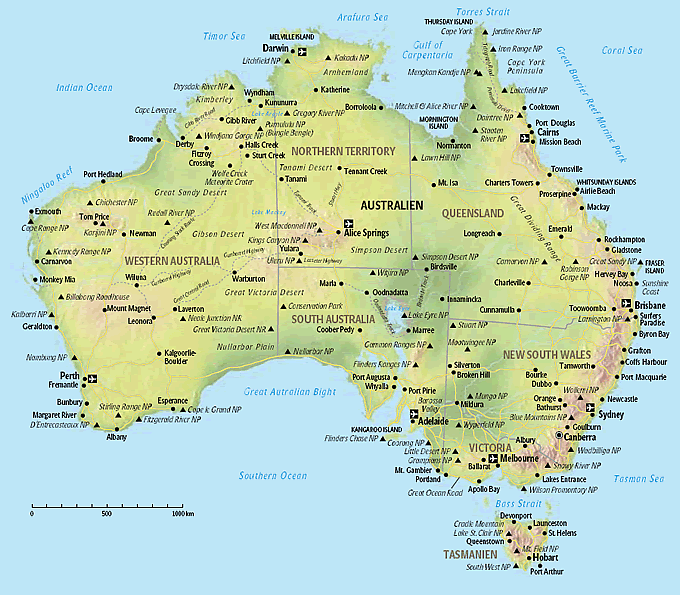 Australien Städte Karte | goudenelftal