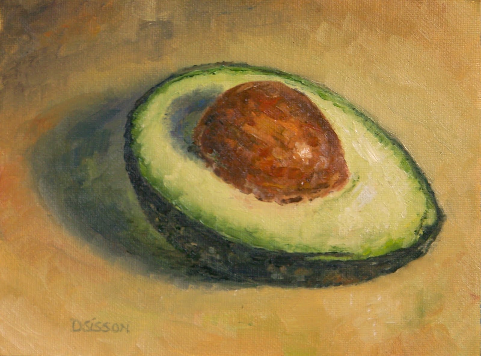 Daily Painting Projects: Avocado 1 Oil Painting Still Life Art Food ...