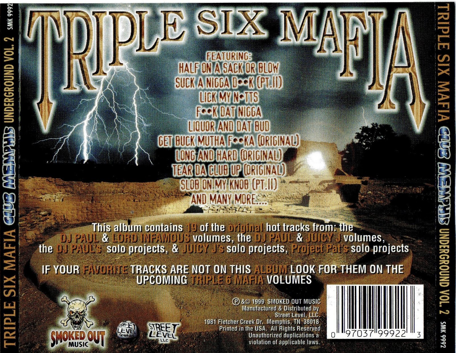 hip hop: Triple Six Mafia - Club Memphis Underground Volume 2 1999