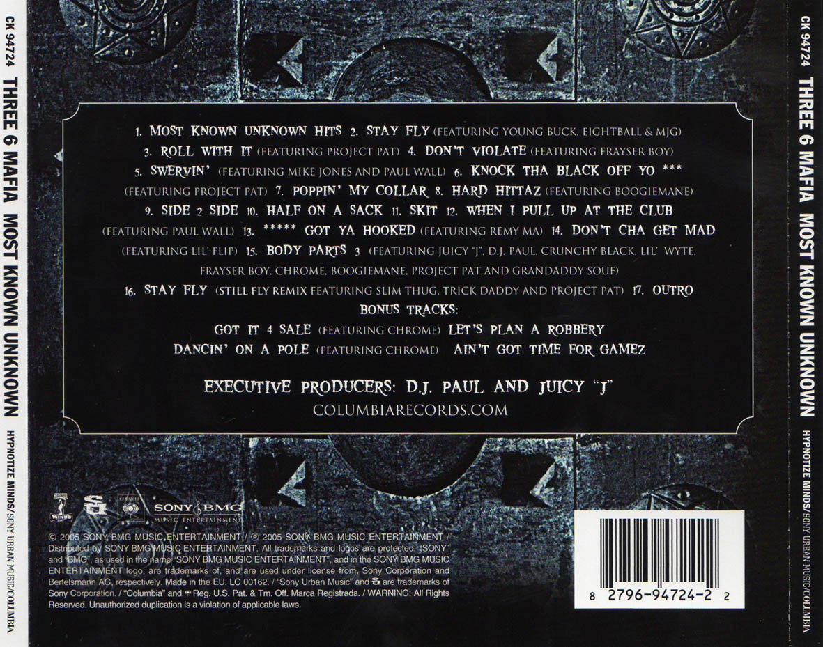 hip hop: Three 6 Mafia - most known unknowns (2005)