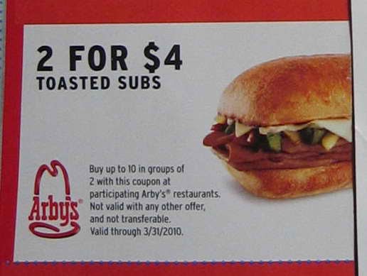 Arby's Coupons www Arby's com: Arby's Coupons Printable: 2 for $4