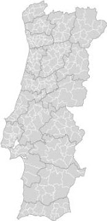 Distritos de Portugal. Mapa das divisões administrativas regionais