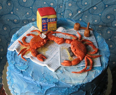 I love how this was a wedding cake Bridecrab and Groomcrab claw in claw