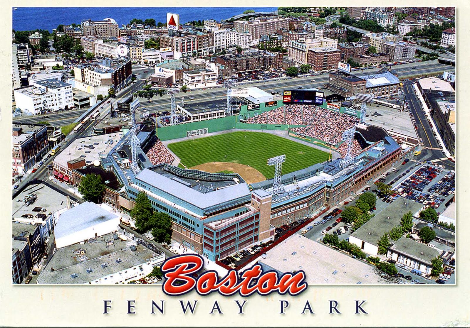 Each postcard has its own history Fenway Park with famous Green