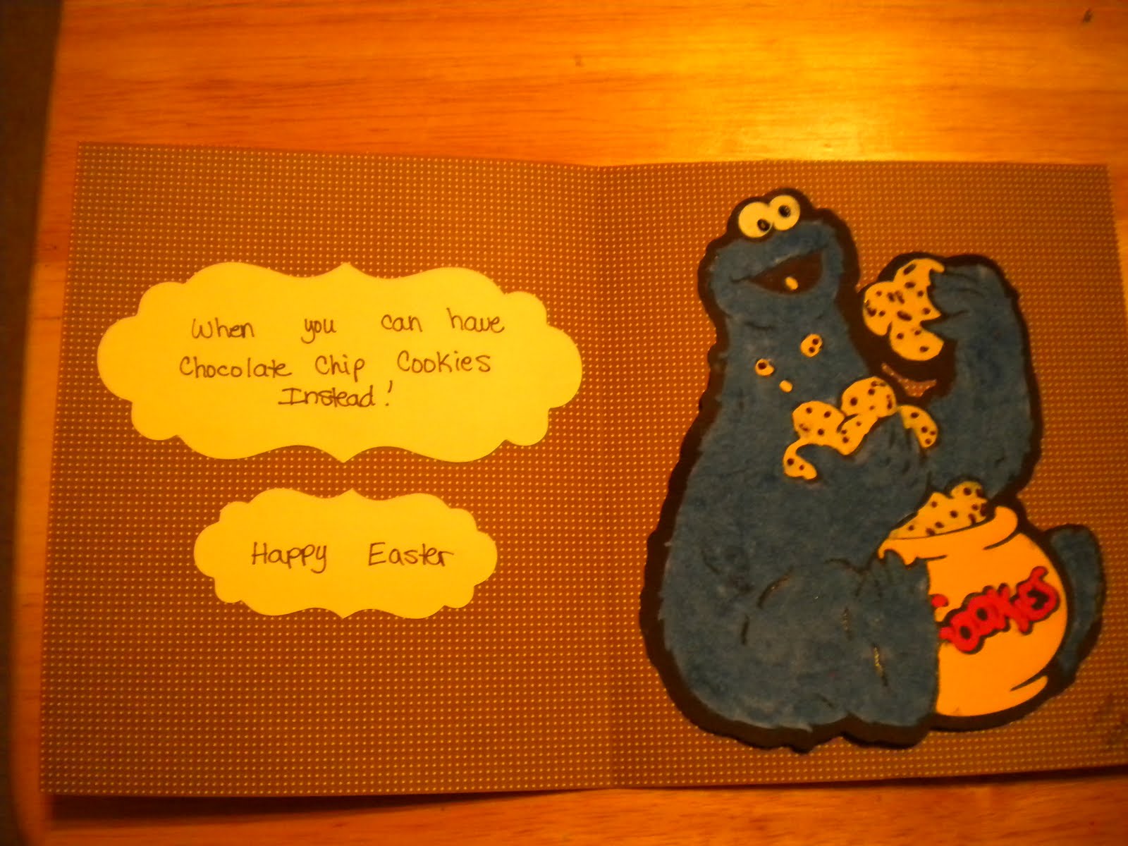 Jean's Crafty Corner Cookie Monster Easter Card