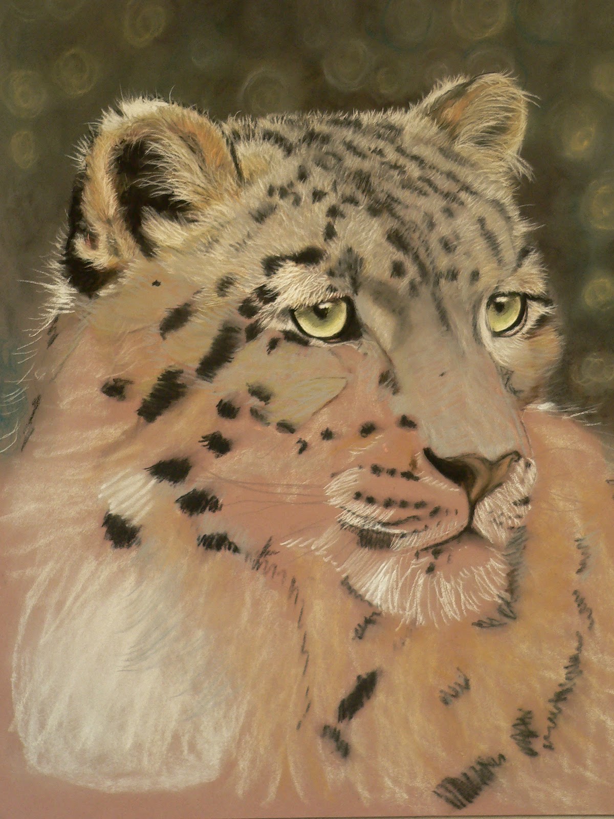 Pencilpix by Sue Clinker: 22/10: SNOW LEOPARD - PASTELS ON PASTELMAT