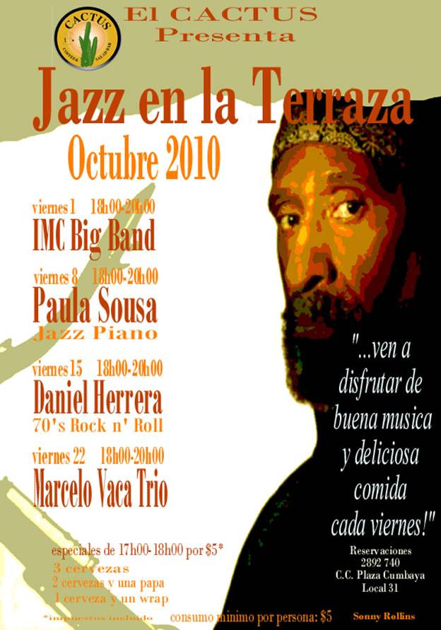 Jazz en la Terraza: IMC Big Band en El Cactus todos los viernes 18h00