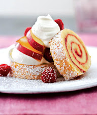 Pear-Raspberry Jelly Roll Shortcakes