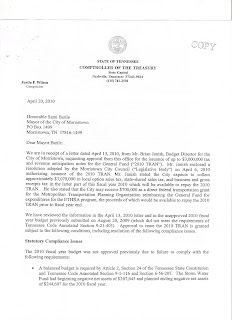 letter state city comptroller mayor 2010 sends barile compliance violations audit issues law