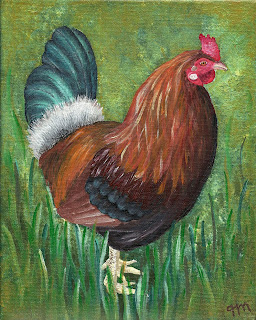 original rooster painting